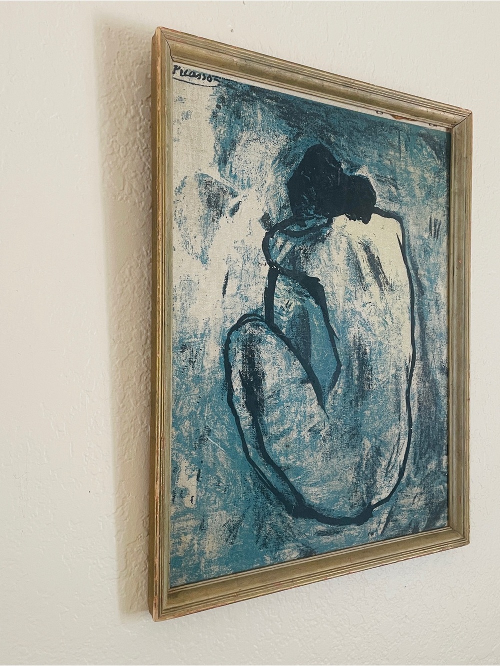 Vintage Picasso BLUE NUDE Print on Board